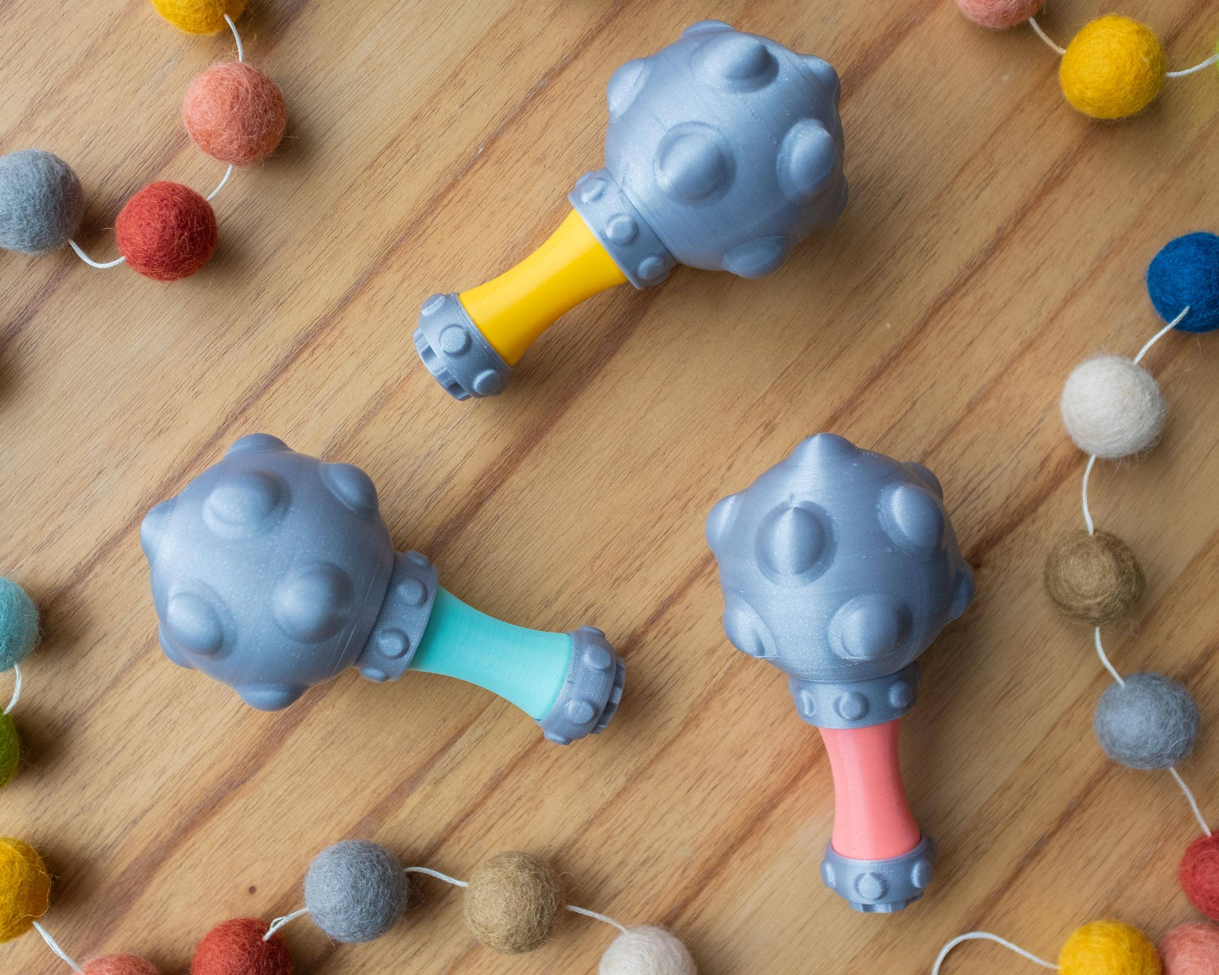 Printed Foundry - Wholesale Handheld Rattle - Baby - Baby's First Mace - Fun Rattle Sensory Toy for Babies0