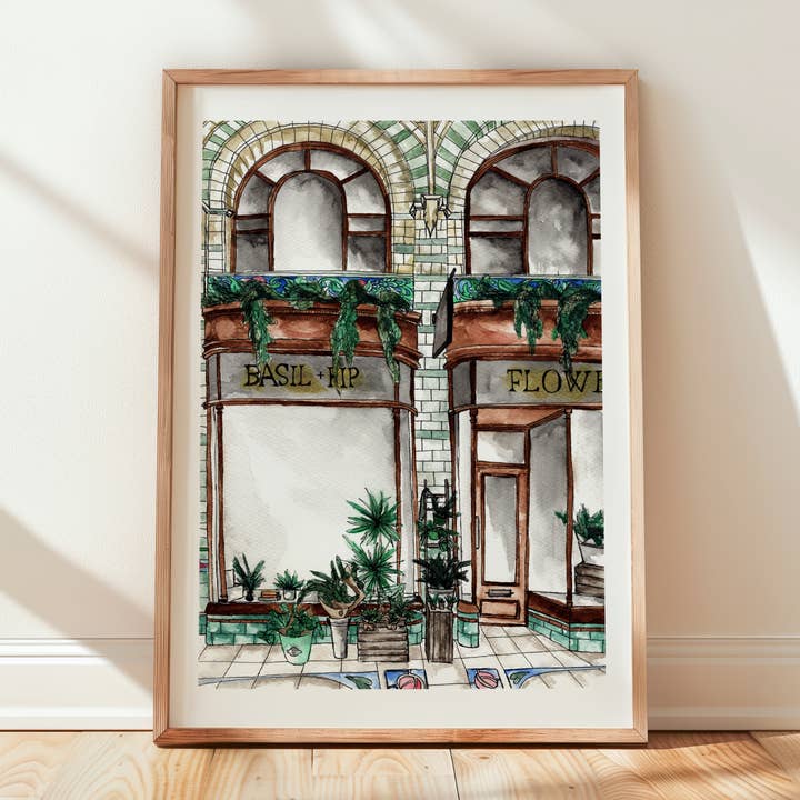 Basil & Pip, Norwich Shop Front for wholesale by By Hope Illustrated