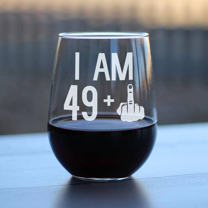 bevvee - Wholesale Wine Glass - 50th Birthday Gifts - 49 Middle Finger Stemless Wine Glass