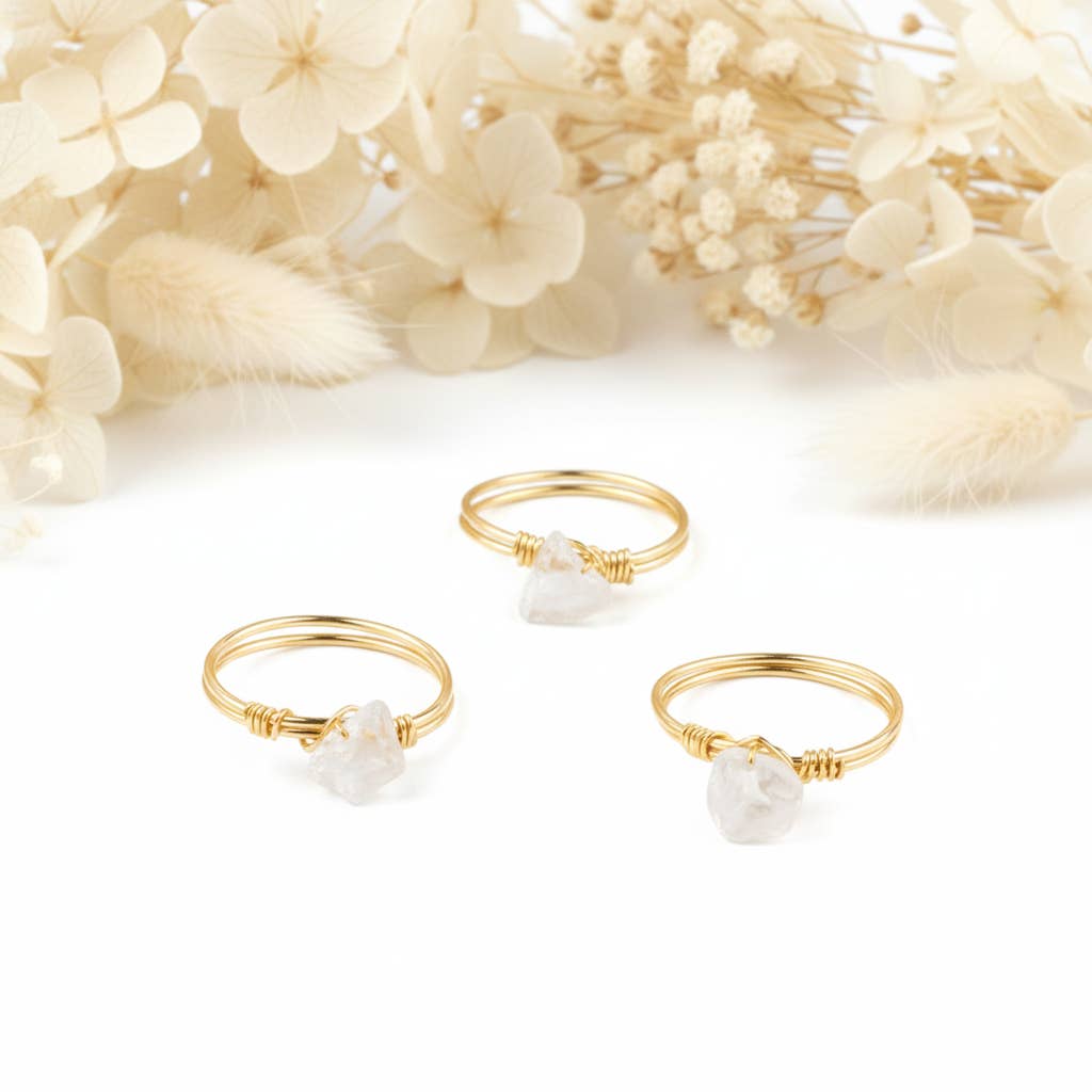 Produtos Namasté - Wholesale Single Stone/Solitaire Ring - Crystal Quartz Stone Ring