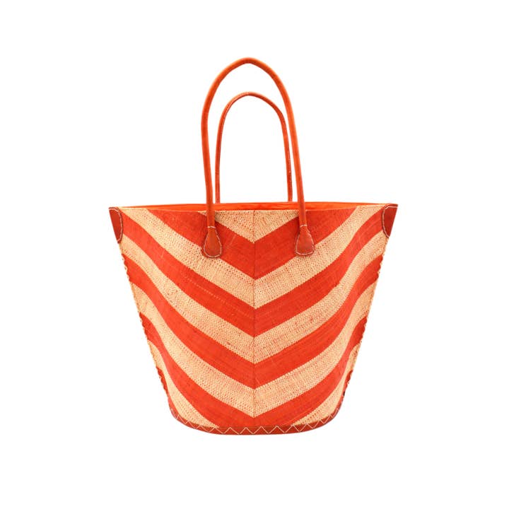 Shebobo - Vendita all'ingrosso Tracolla - Unisex - Borsa Tote grande in paglia a righe larghe e motivo a spina di pesce Santa Cruz8