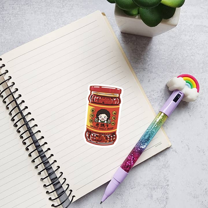 Muijistudio - Wholesale Sticker - Lao Ma Zi Spicy Chili Crisp sticker, Chinese mom sticker