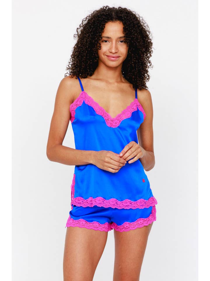 Vannina Vesperini - Wholesale Sleepwear Bottom - Women's - Silk boxer, MagicBlu - Mystic