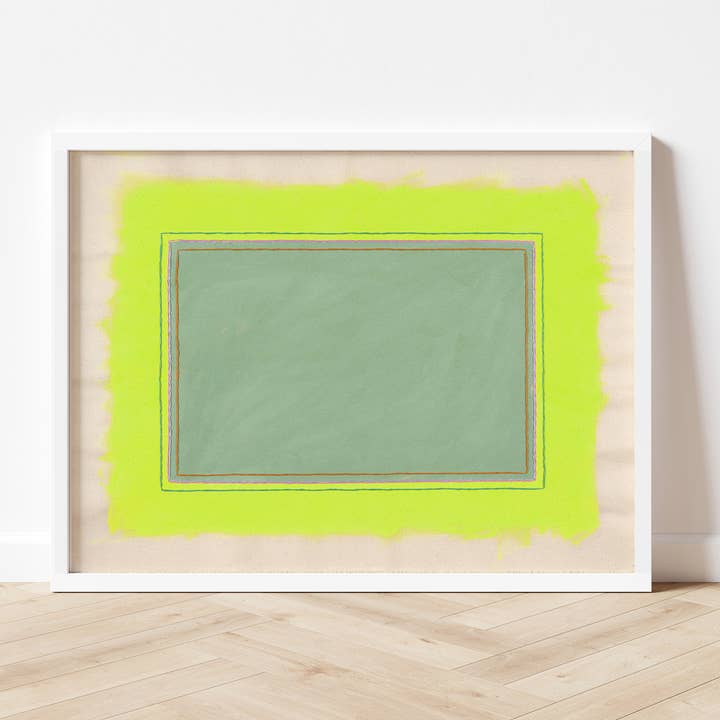 Emily Keating Snyder - Wholesale Art Print - Bright Abstract Art Print | Colorful Neon Green & Sage Green6