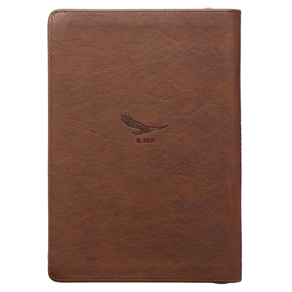 Christian Art Gifts - Wholesale Journal/Diary - Journal Classic Zip Brown They Will Soar Isa. 40:311