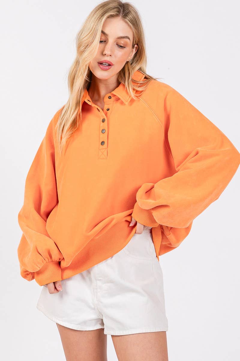 Sewn and Seen - Venta al por mayor Sudadera - Mujer - SUDADERA CON CUELLO A PRESIÓN CON LAVADO MINERAL8