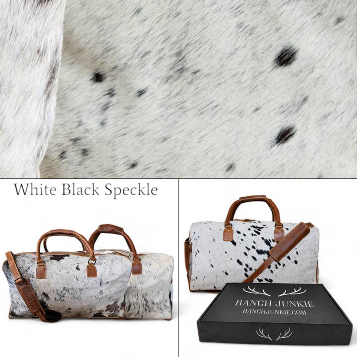 Ranch Junkie - Wholesale Weekender Bag - Women's - Large Genuine Cowhide Weekender Duffel Black Highlands Duffel