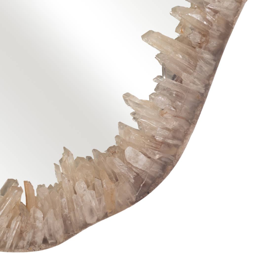 Sagebrook Home - Wholesale Wall Mirror - Wall Mirror - Ivory Glass Quartz Organic Edge, 33 in.8