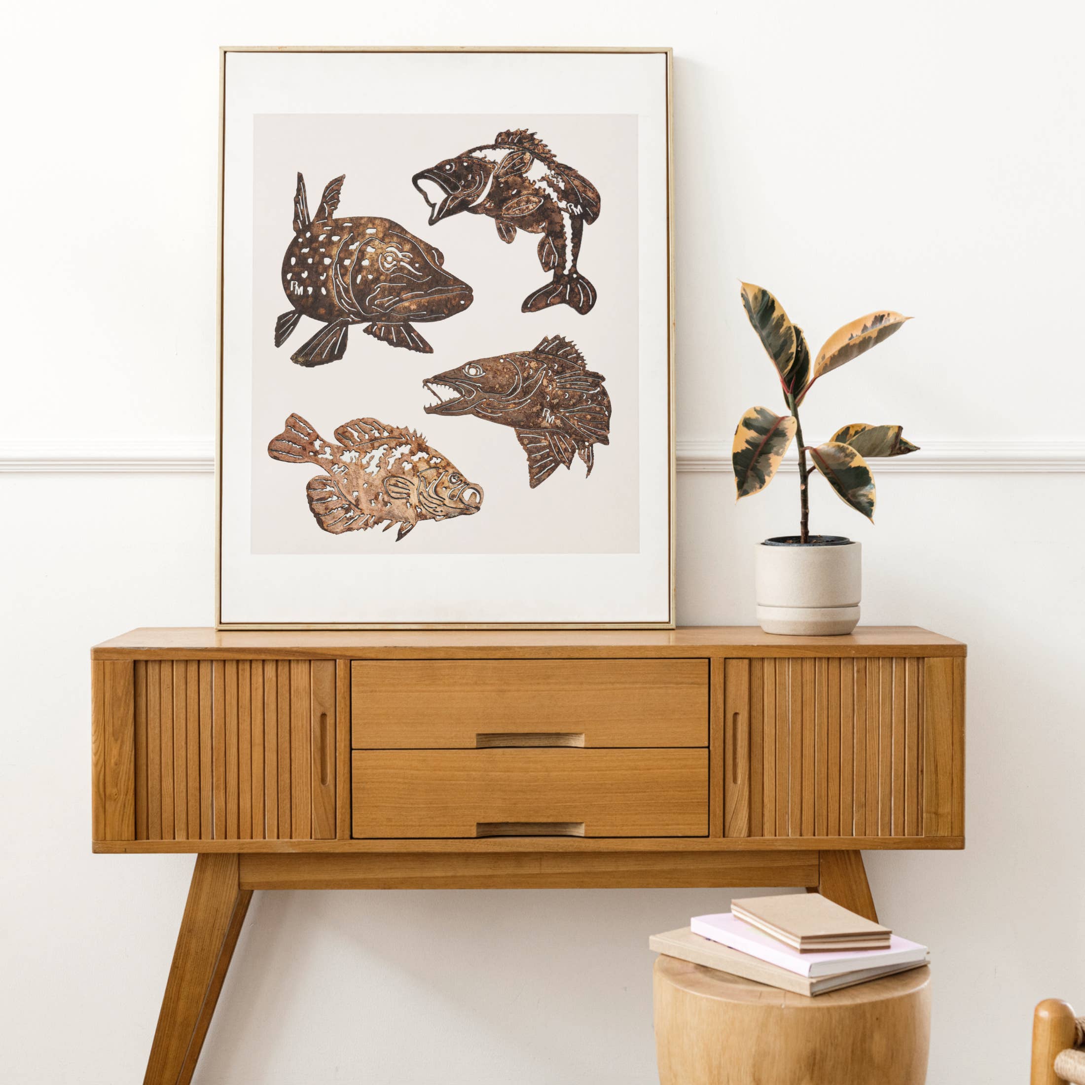 Rustic Metalz - Vente Décoration murale - Décoration murale en métal rustique en forme de poisson Northern Pike Fish, cadeau6