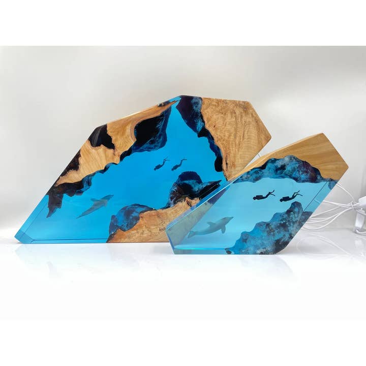 Merchemy - Wholesale Night Light - Dolphin and Diver Resin Night Light Ocean Home Decor4