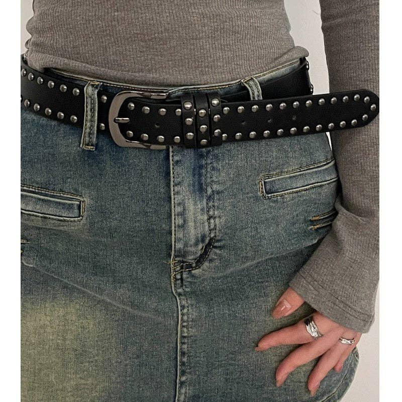 Sheer Trend - Wholesale Belt - Women's - Fashion Studded Wide Belt4