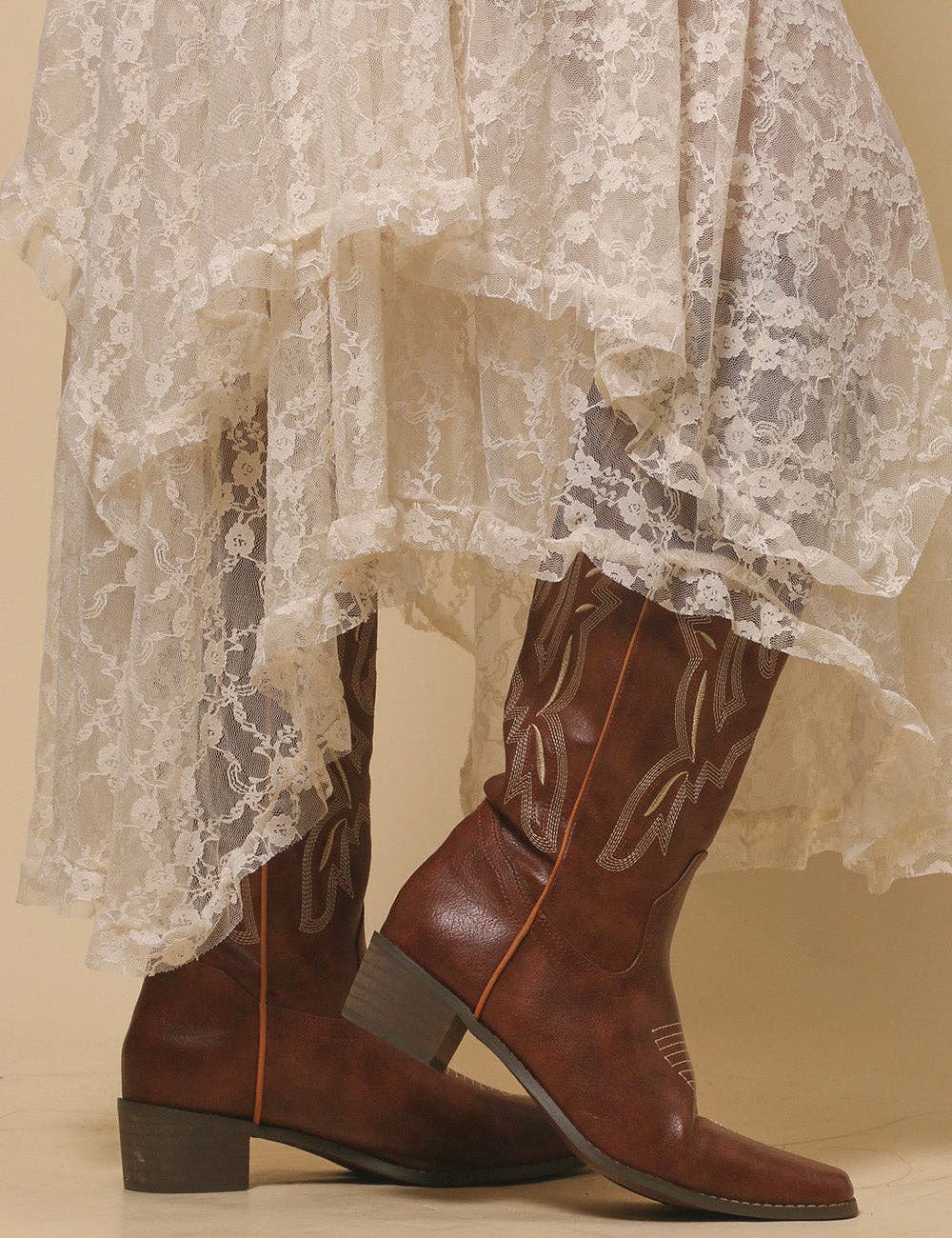 Sweetkama - Vente Jupe – femme - Jupe mi-longue en dentelle florale de couleur unie pour femmes SKS480113