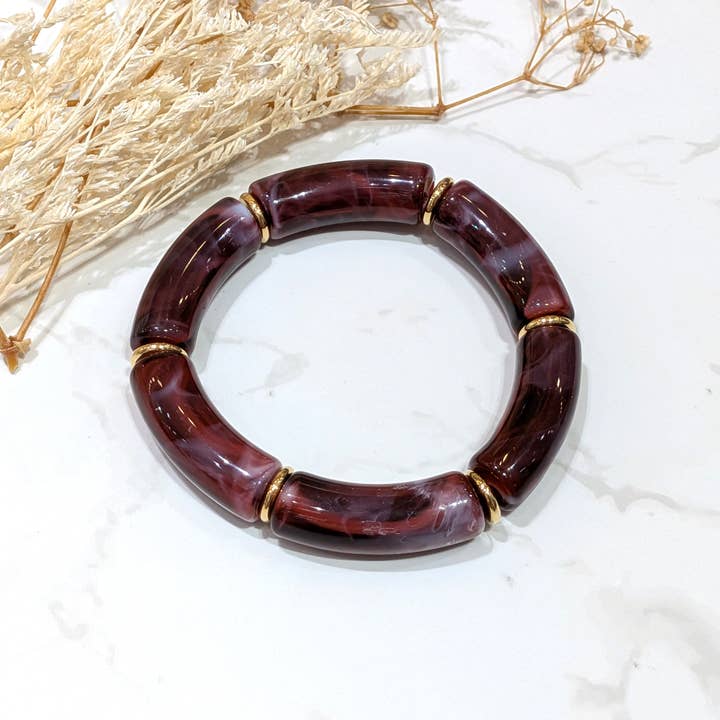 LOLO & YAYA - Wholesale Link & Chain Bracelet - Elastic bracelet 1cm Kecy resin1