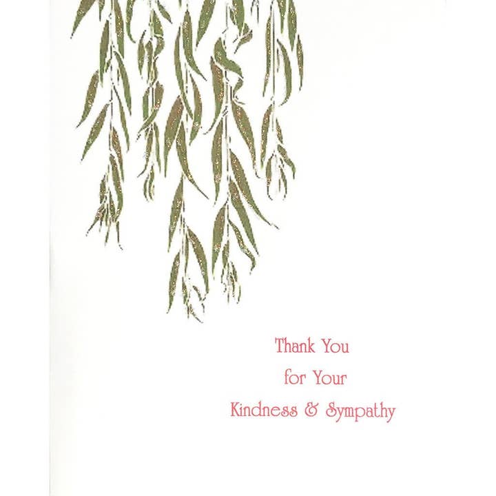 Willow Sympathy Thanks Card for wholesale by lumia designs