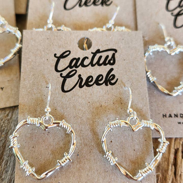Cocklebur & Co. - Wholesale Dangle Earrings - Barbed Wire Heart Earrings5