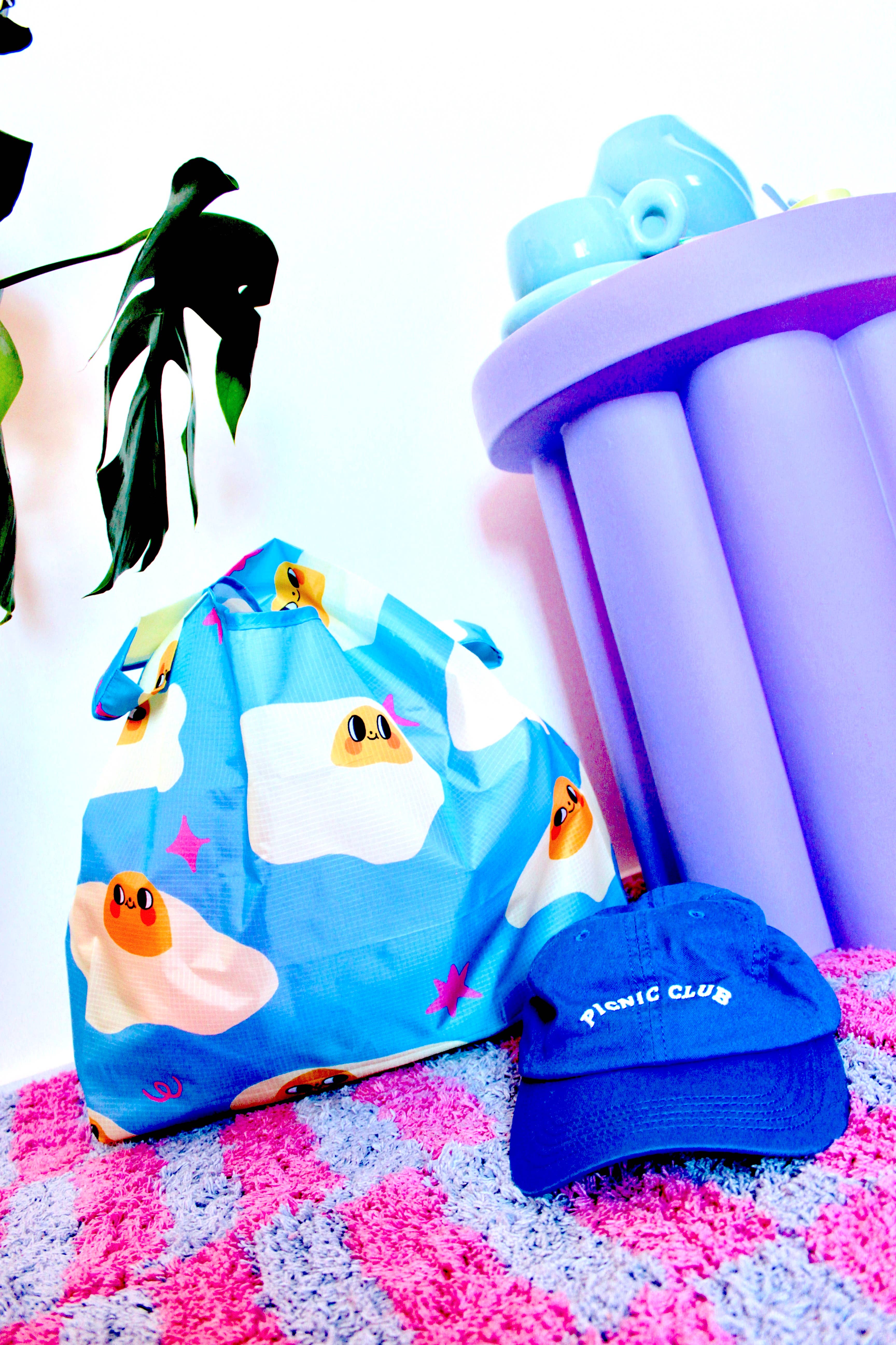 Bloemkolie – wholesale Livsmedels-/Shoppingväska – Omelett Återanvändbar Väska Söt Kawaii Återanvändbar Tygkasse5