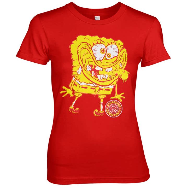 Hybris Production AB – Großhandel T-Shirt mit Siebdruck – Damen – SpongeBob Schwammkopf - Seltsames Girly T-Shirt3