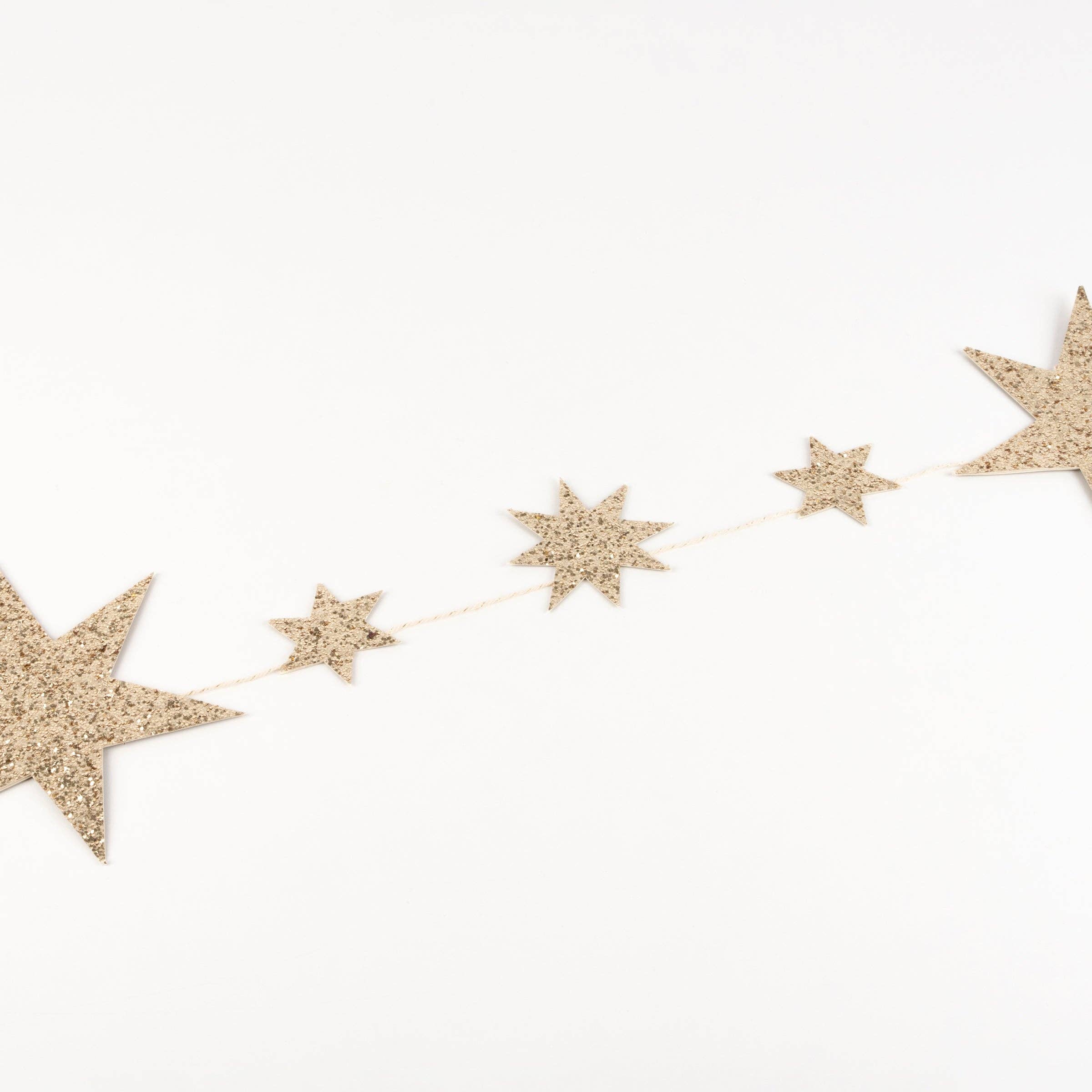 Meri Meri - Wholesale Bunting/Garland - Glitter Stars Garland3
