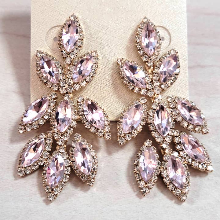 Chicas - Wholesale Dangle Earrings - Pair of drop earrings with crystal jewel rhinestones 4401121