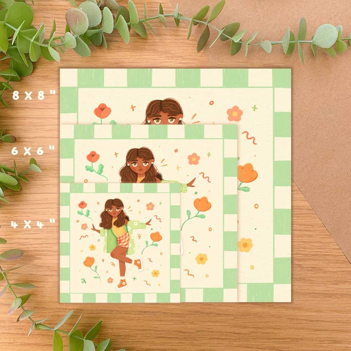 Costume d'été - Square Art Print pour la vente par Laurel Mae Art