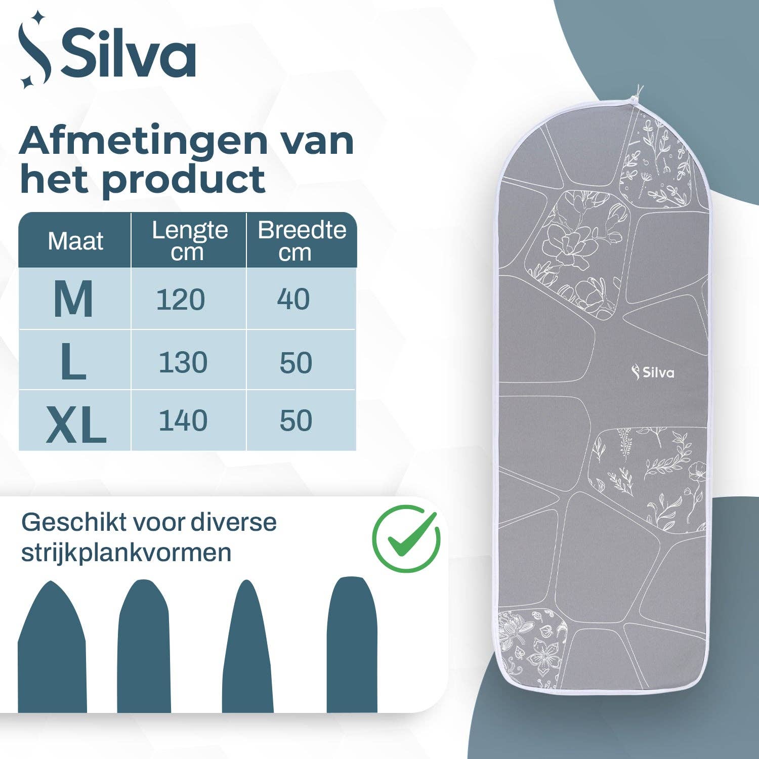 Mevsim Store - Wholesale Ironing board - Silva - Ironing Board Cover - Molton 5mm - Grey7