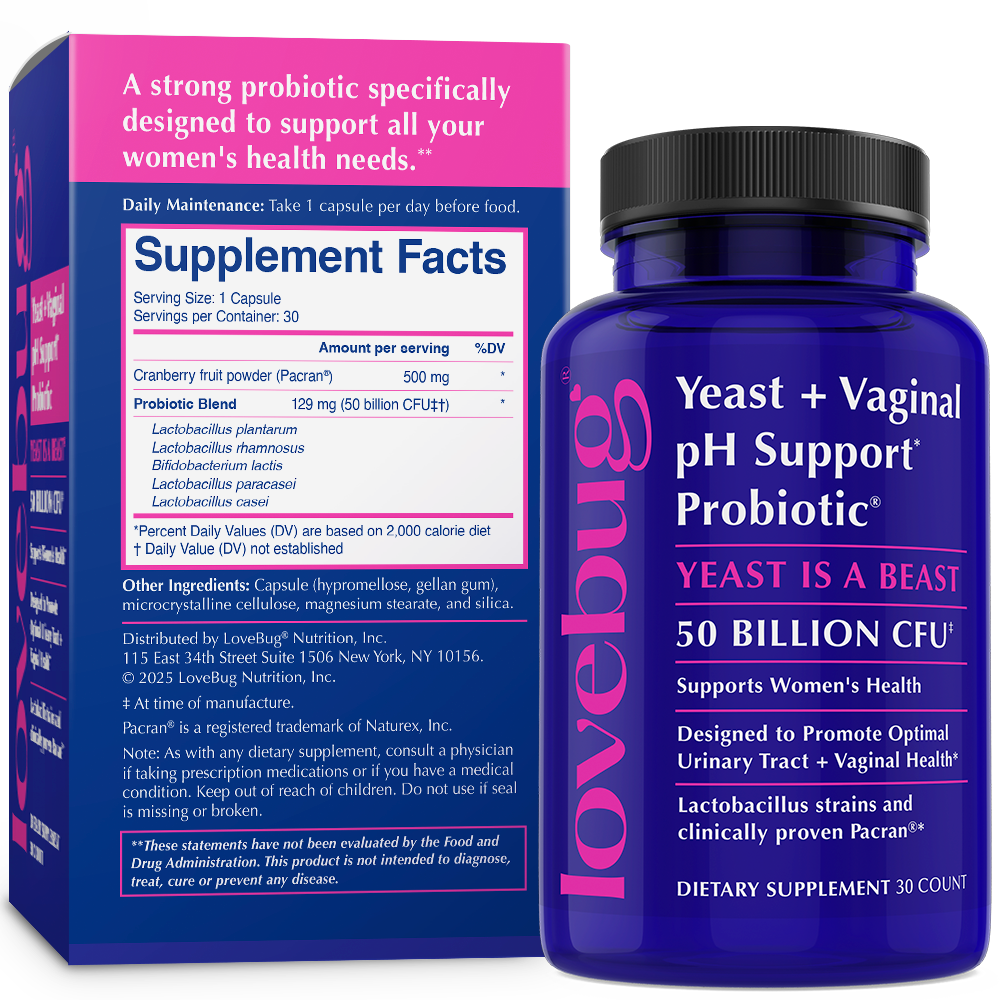 LoveBug Probiotics - Wholesale Oral Supplement/Vitamin - Yeast & Vaginal pH Support Probiotic Oral Supplement1
