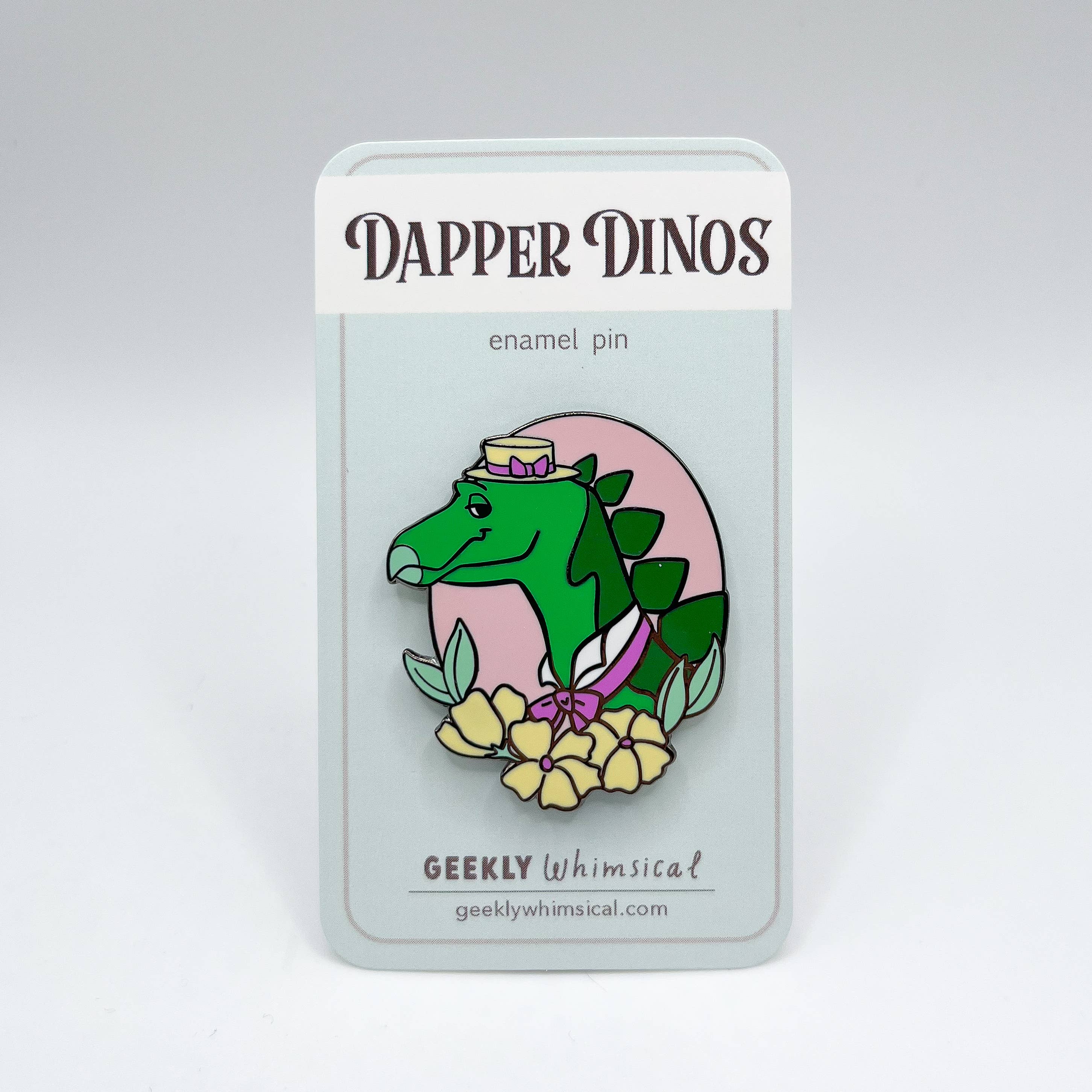 Geekly Whimsical - Wholesale Lapel Pin/Button - Dapper Dinos - Virgil Stegosaurus Enamel Pin1