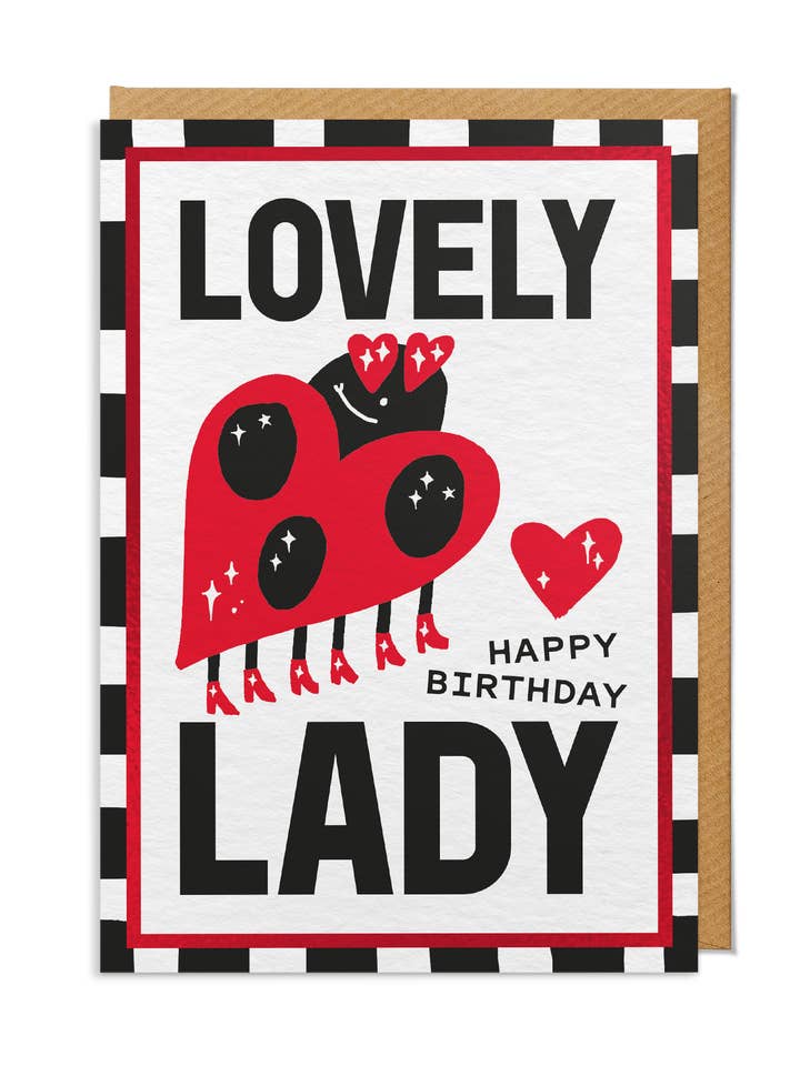 Birthday Card — "Lovely Lady" Ladybird for wholesale by SANDERS DE ROEPER