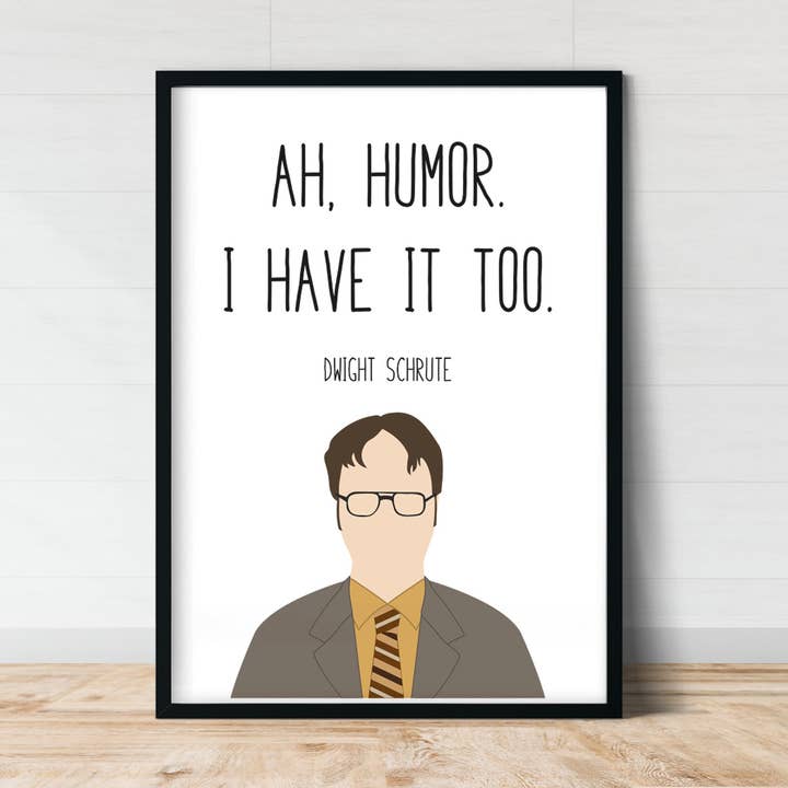 Dwight Schrute "Humor" Citat Print | The Office Vægkunst for engroshandel hos Callisto Design House