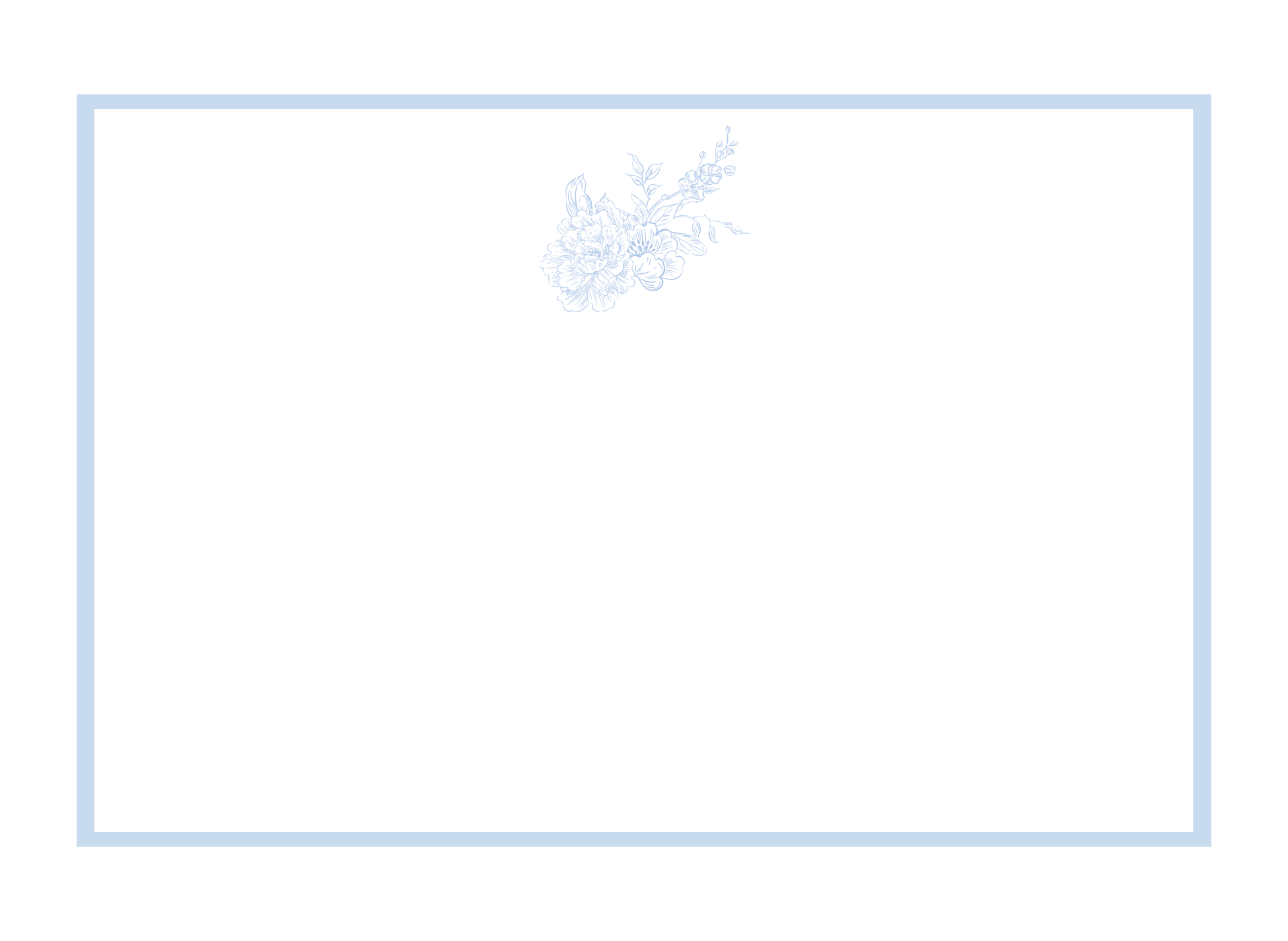 Duncan Sister Designs - Wholesale Stationery/Notecard Set - Blue Floral Toile Notecards – Set of 8, USA Made1