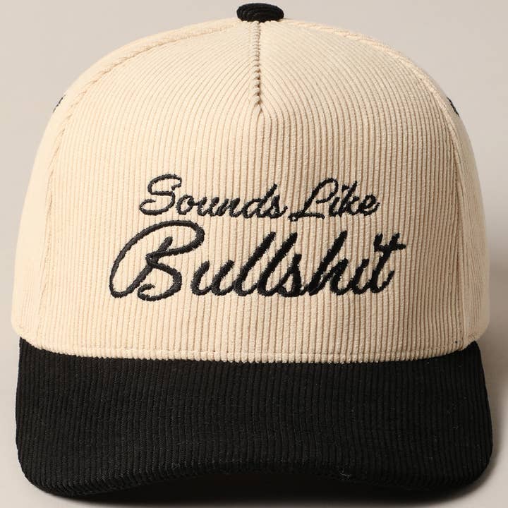 Fashion City - Wholesale Trucker hat – Unisex - Sounds like Bullshit Corduroy Trucker Baseball Cap0