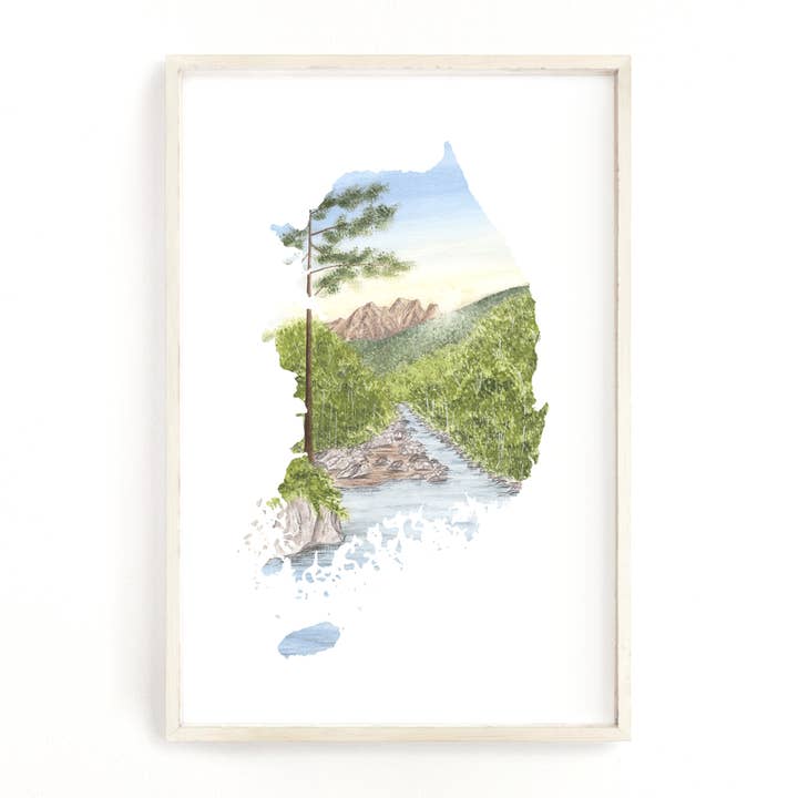 Stampa ad acquerello della Corea del Sud, pittura artistica della Corea del Sud, Seor per la vendita all'ingrosso da parte di Emilie Taylor