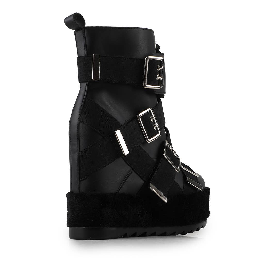 Anthony Wang – Botins - Mulher por atacado – Botas Femininas Indo com Cunha Escondida e Fivelas no Tornozelo6