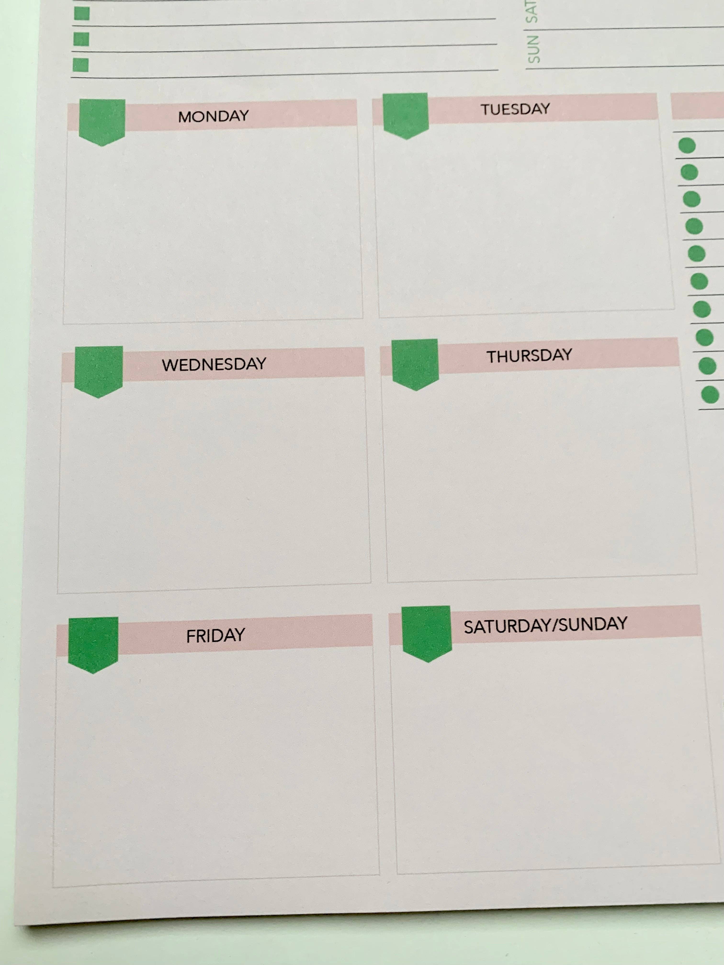 AMW the studio - Wholesale Planner - Monstera Weekly Planner 8.5"x11" Notepad4