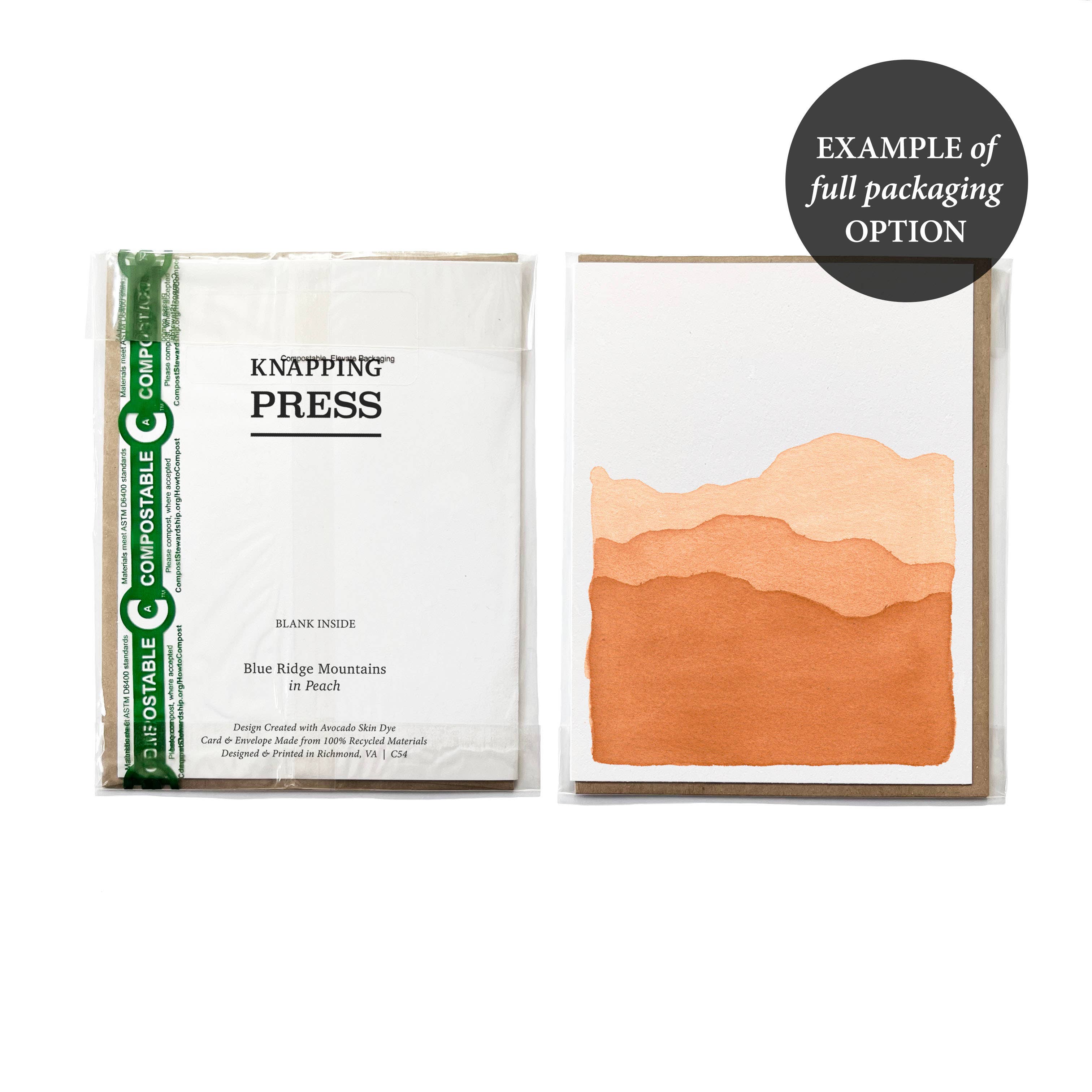 Knapping Press - Wholesale Stationery/Notecard Set - 100% Recycled Natural Dye Card - Horizontal Stripes3