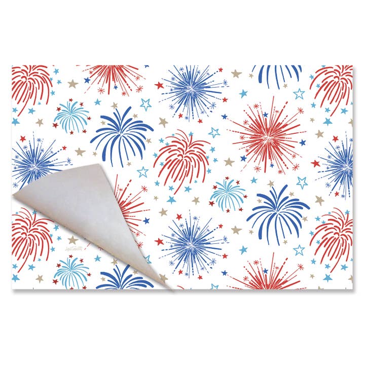 CounterArt/Highland Home/Thirstystone/CoasterStone - Wholesale Disposable Placemat - "Star Spangled" Premium Paper Stock Placemats 24 Sheet