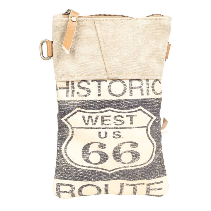 Clea Ray Canvas Bags & Clothing - Wholesale Crossbody Bag - Women's - West US 99 Passport Canvas Bag With Adjustable Strap