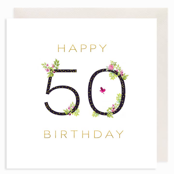 50th Birthday card for wholesale by Clear Creations