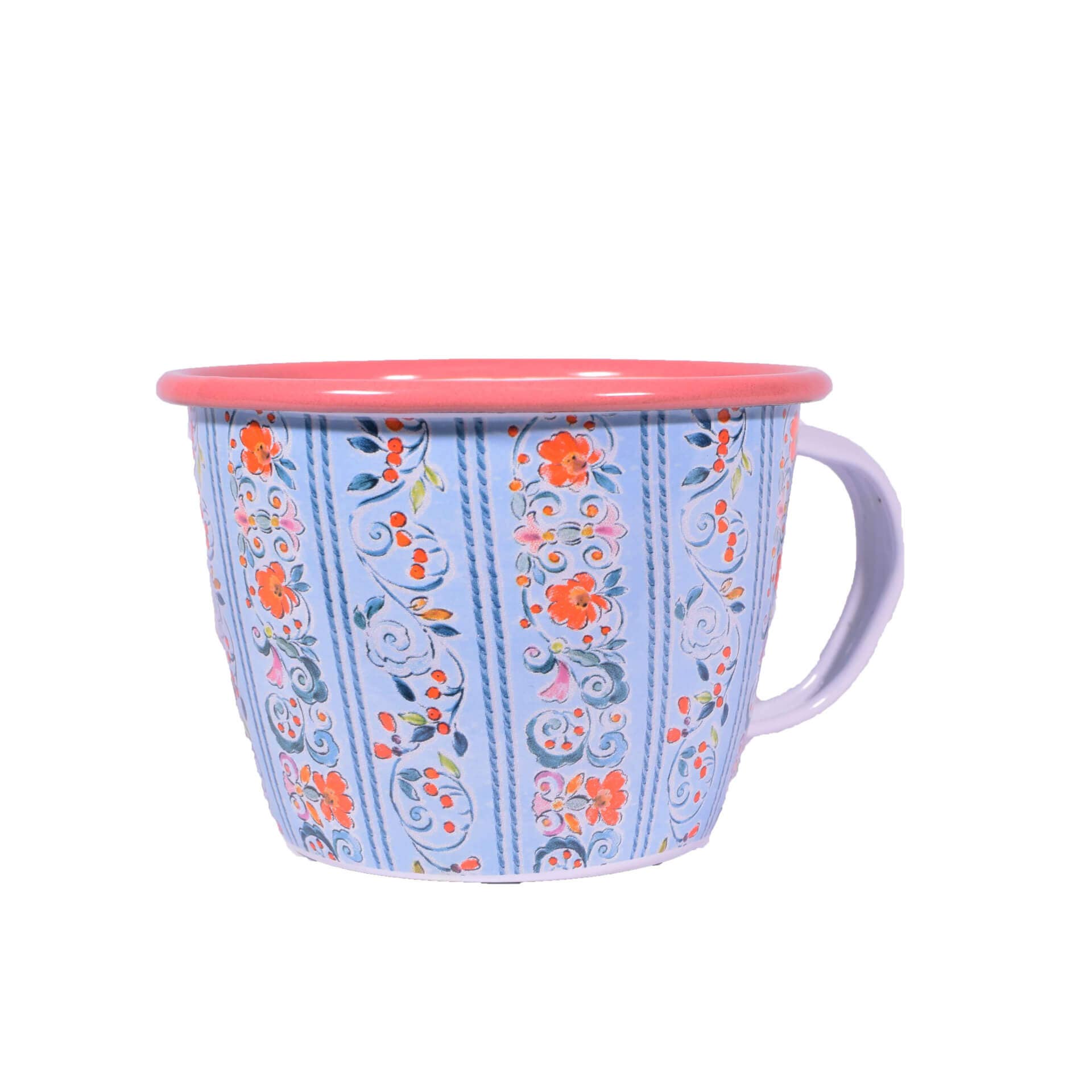 giftland – wholesale Dricksglas och koppar – Metal Kopp Blommig Blå 11.5cm0