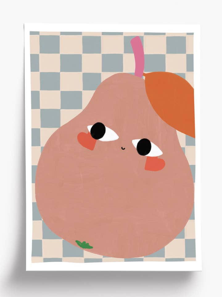 Art Print 30x40cm – LA BONNE POIRE – Illustration graphique pour la vente par Taxi Brousse