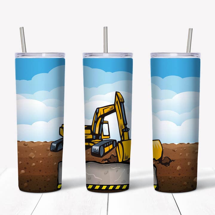 Excavatrice pour enfants, transfert à gobelet droit de 20 oz pour la vente par Rustic Pineapple