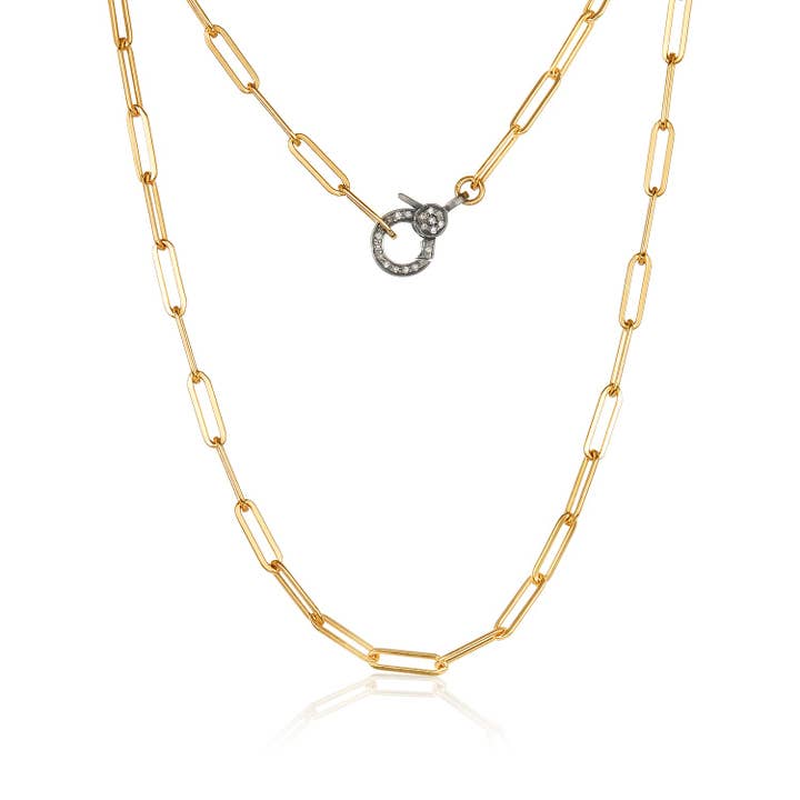 Polly Gold Paperclip Necklace for wholesale by Mabel Chong