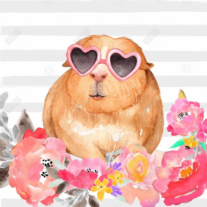 Grau Meerschweinchen mit Brille | Kissenbezug für den Innenbereich 26 „x 26" für den Großhandel auf Faire
