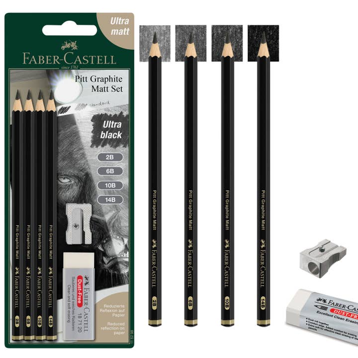 Faber-Castell / Creativity for Kids - Wholesale Colored Pencil - Pitt Graphite Matte Pencil Sketching Set (2B, 6B, 10B, 14B)