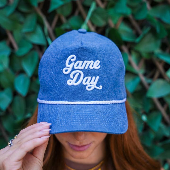 Summer Tees - Wholesale Baseball Cap - Women's - DENIM GAME DAY CANVAS CAP1