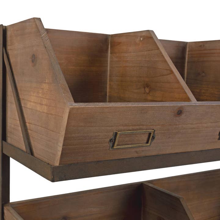 Tripar International - Wholesale Retailer Display Stand/Case - Industrial Wooden Bin Organizer with 7 bins4