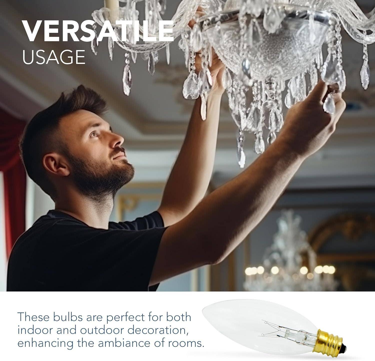 4E's Novelty - Vente Ampoule/spot - 4E's Lot de 12 ampoules de rechange E12 7W pointe torpille transparente6