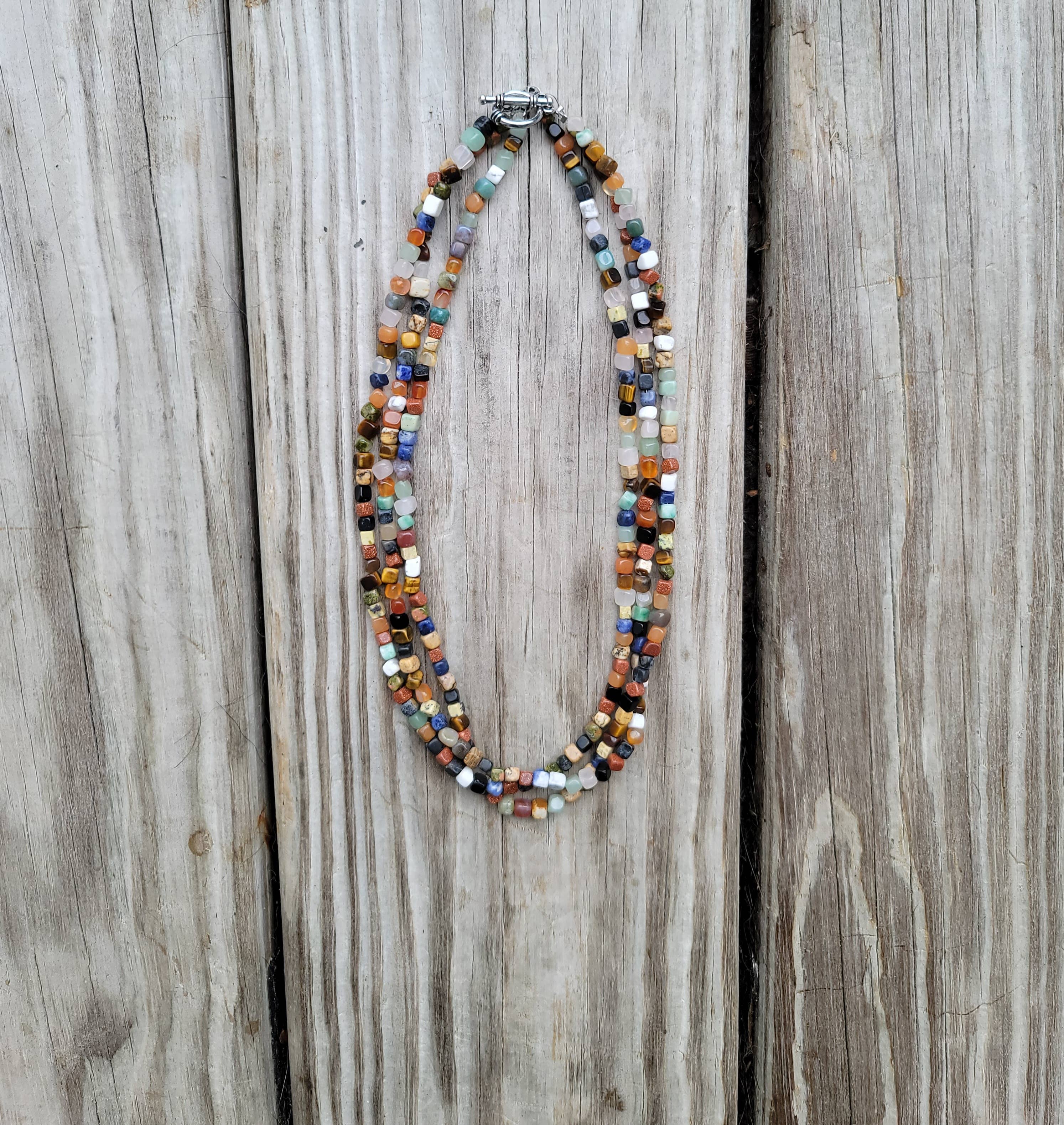 Horse Spirit Studio - Wholesale Choker/Collar - Natural gemstones 3 strand choker Native Southwest handmade 9