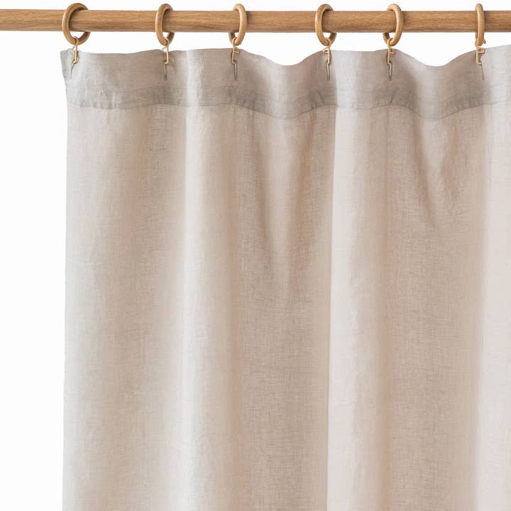Waterproof linen shower curtain panel (1 pcs) in Natural for wholesale on Faire