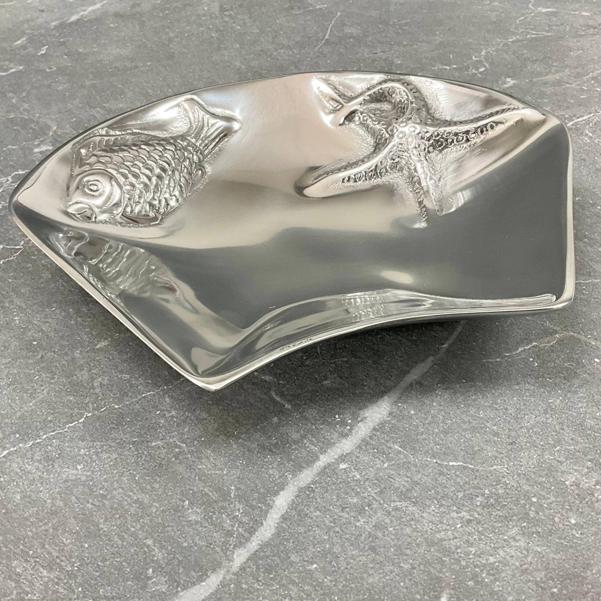 India Handicrafts Inc – wholesale Decorative plate/dish/bowl – Alum Star Fish Dish2